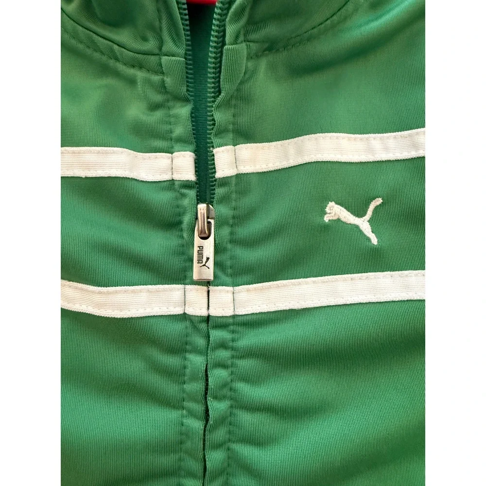 Puma Toddler 2-PC Track Suit Set Size 24 Months Green Zip-Up Jacket Sweatpant